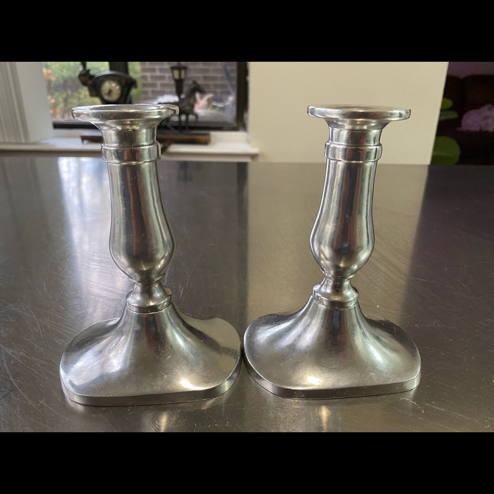 Pair of Vintage pewter candlestick-Stieff pewter P103 candleholder